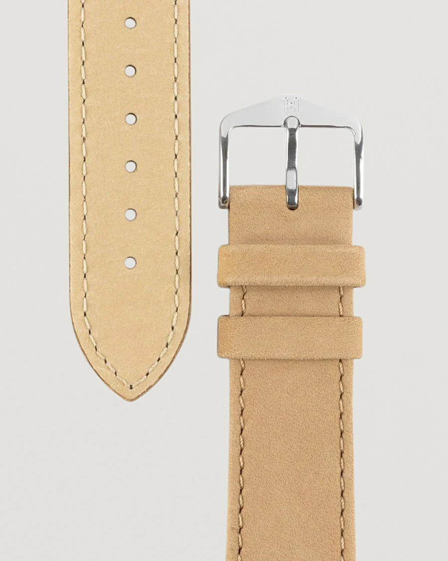 Men | Watch straps | HIRSCH | Osiris Calf Leather Nubuck Effect Watch Strap Beige