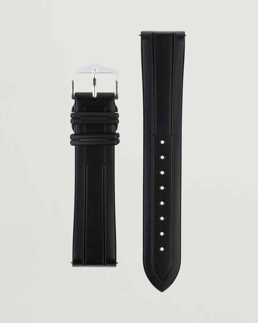 Men | Watch straps | HIRSCH | Hevea Rubber Watch Strap Black