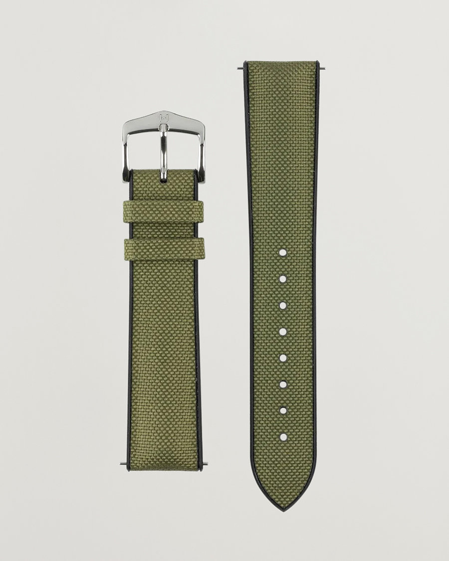 Men | Watch straps | HIRSCH | Arne Sailcloth Effect Performance Watch Strap Olive