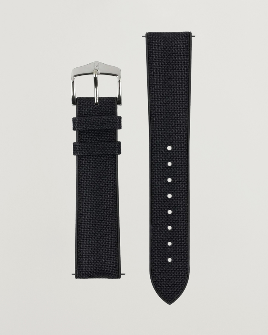 Men | Watch straps | HIRSCH | Arne Sailcloth Effect Performance Watch Strap Black
