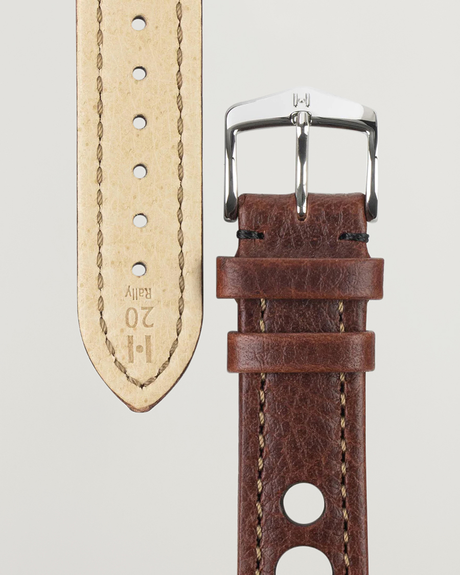 Men | Watch straps | HIRSCH | Rally Natural Leather Racing Watch Strap Brown