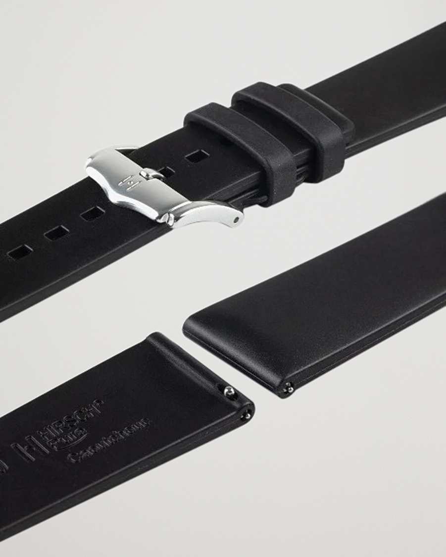 Men | Watch straps | HIRSCH | Pure Natural Rubber Watch Strap Black