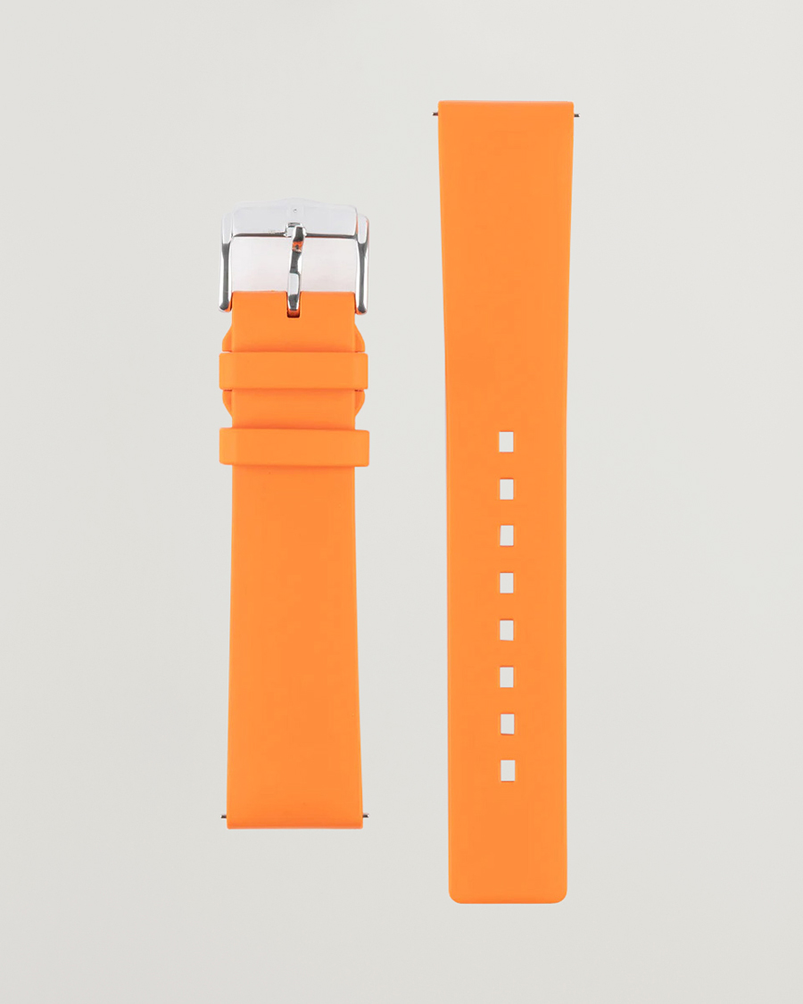 Men | Watch straps | HIRSCH | Pure Natural Rubber Watch Strap Orange