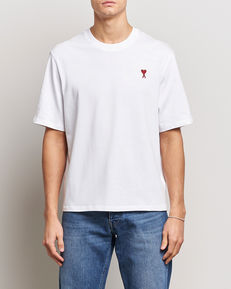 Men | Short Sleeve T-shirts | AMI | Heart Logo T-Shirt White