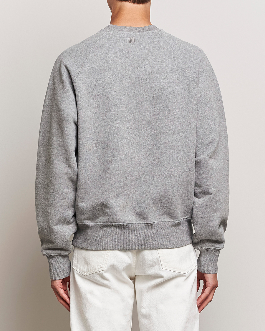 Men | Sweaters & Knitwear | AMI | Heart Logo Sweatshirt Heather Grey