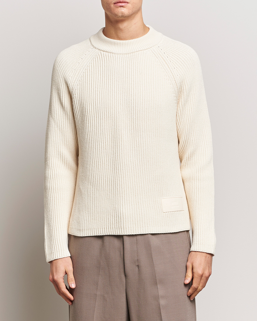 Men | Sweaters & Knitwear | AMI | Heavy Knitted Crew Neck Ivory
