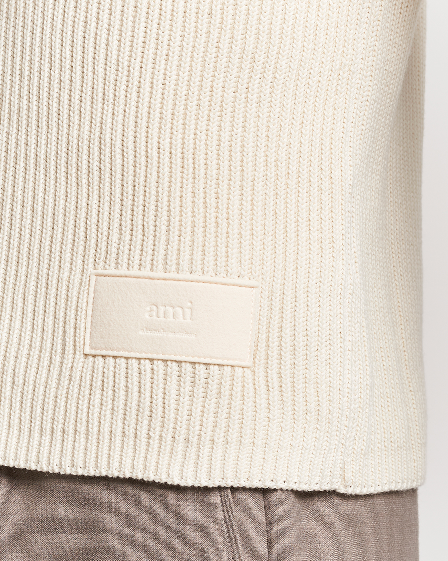 Men | Sweaters & Knitwear | AMI | Heavy Knitted Crew Neck Ivory