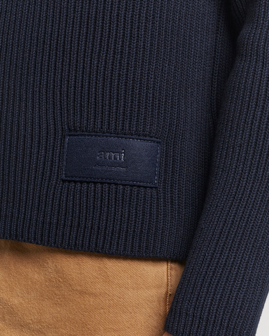 Men | Sweaters & Knitwear | AMI | Heavy Knitted Crew Neck Night Blue