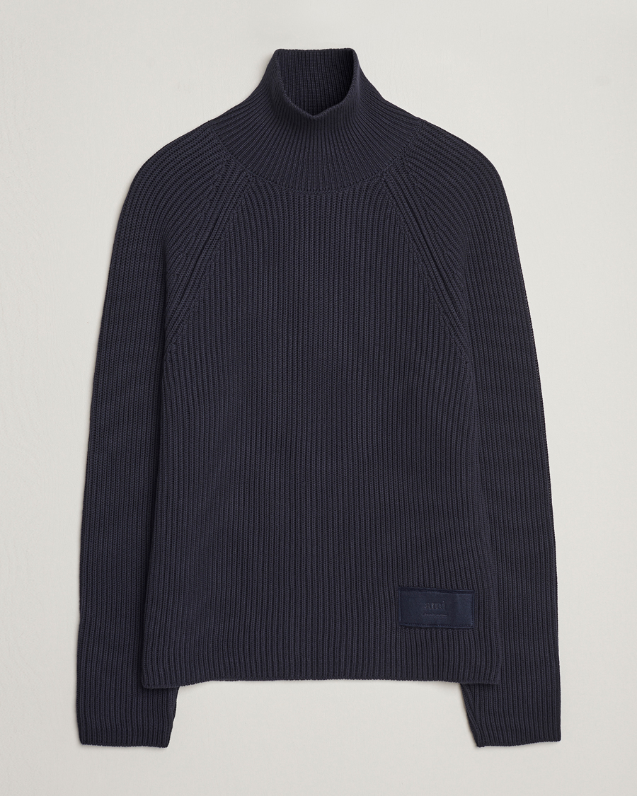 Men | Sweaters & Knitwear | AMI | Heavy Knitted Turtleneck Night Blue