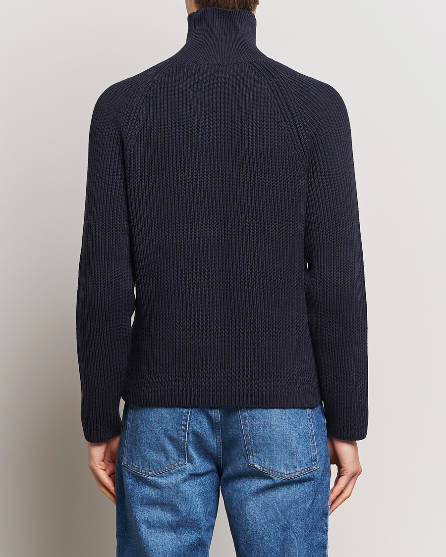Men | Sweaters & Knitwear | AMI | Heavy Knitted Turtleneck Night Blue
