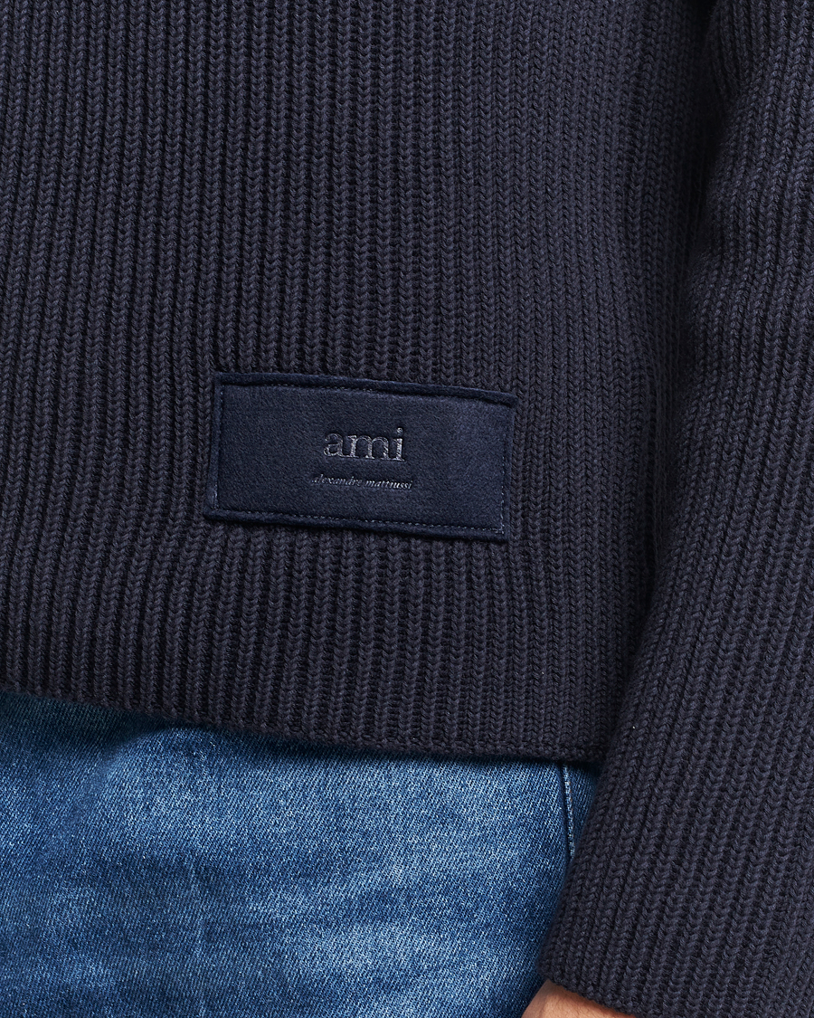 Men | Sweaters & Knitwear | AMI | Heavy Knitted Turtleneck Night Blue