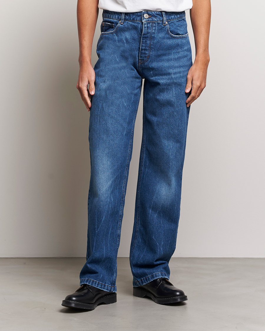 Men | AMI | AMI | Straight Fit Jeans Used Blue