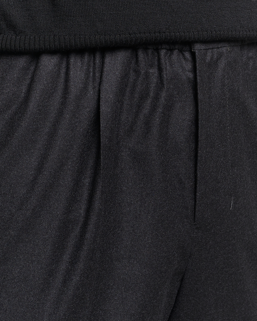 Men | Trousers | AMI | Flannel Drawstring Trousers Heather Grey