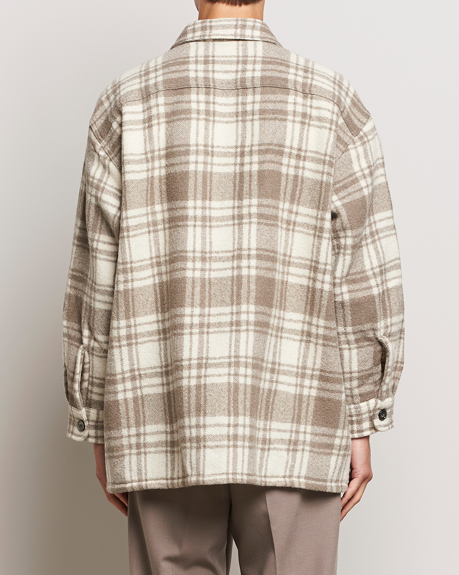 Men | Shirts | AMI | Wool Maxi Checked Overshirt Ivory/Clay