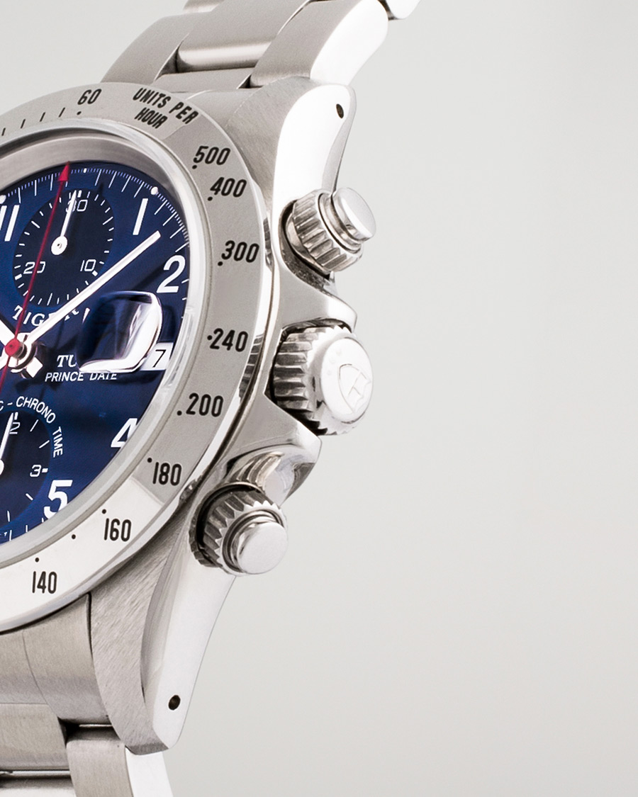 Men | Tudor Pre-Owned Tiger Prince Date Chronograph 72980 Steel Blue | Tudor Pre-Owned | Tiger Prince Date Chronograph 72980 Steel Blue
