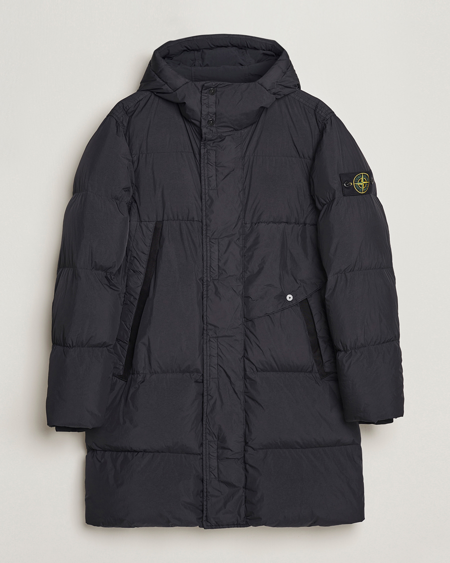 Men | Coats & Jackets | Stone Island | Garment Dyed  Recycled Nylon Long Down Jacket Black