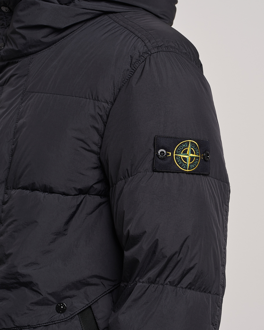 Men | Coats & Jackets | Stone Island | Garment Dyed  Recycled Nylon Long Down Jacket Black