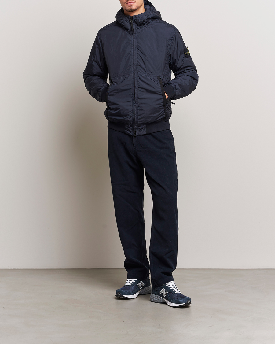 Men | Coats & Jackets | Stone Island | Garment Dyed Recycled Nylon Jacket Navy Blue