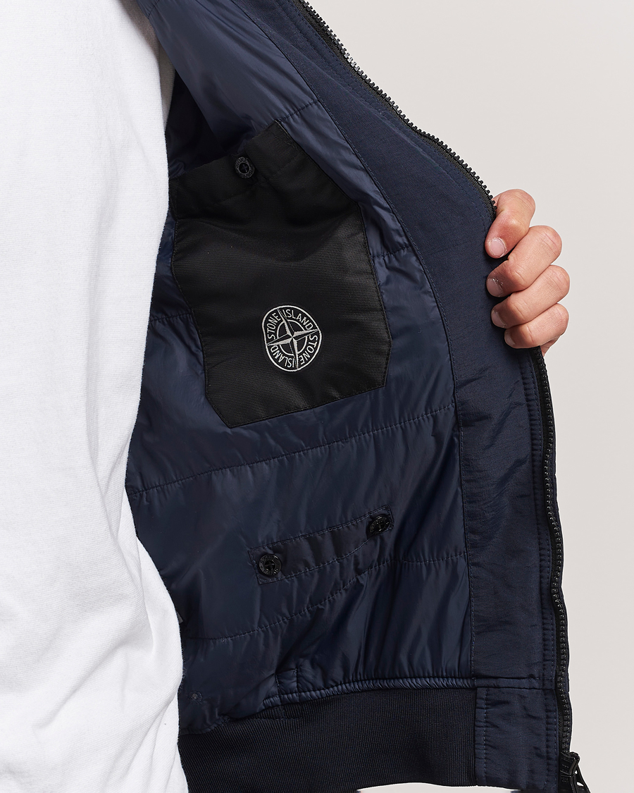 Men | Coats & Jackets | Stone Island | Garment Dyed Recycled Nylon Jacket Navy Blue