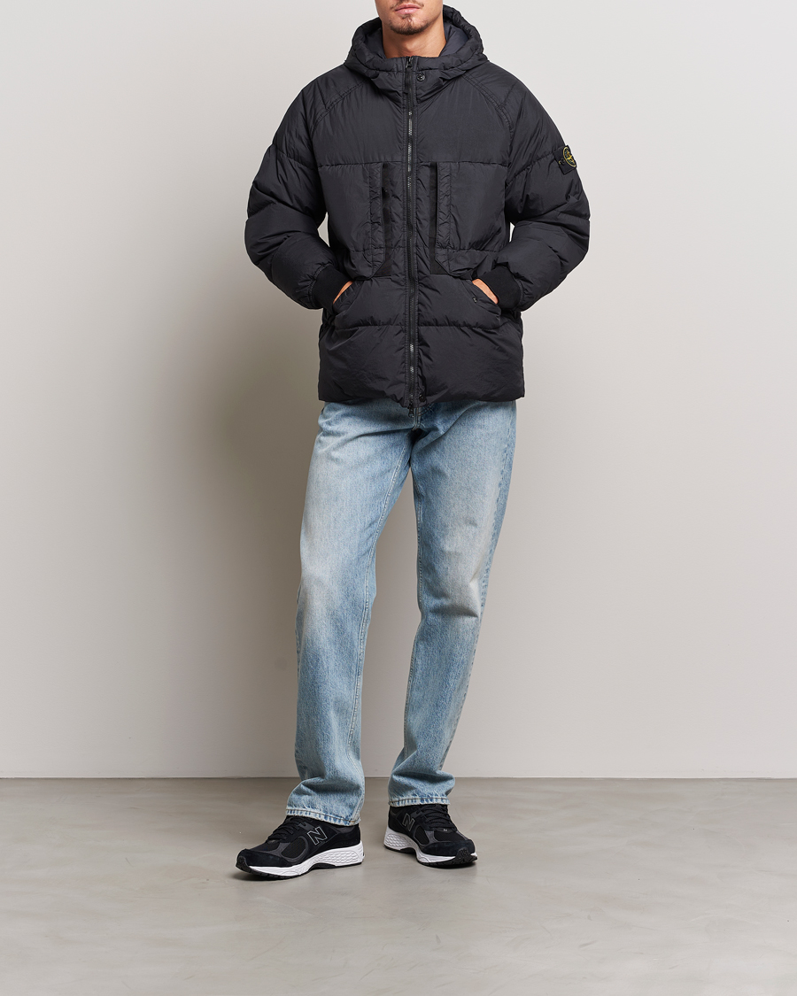 Men | Coats & Jackets | Stone Island | Garment Dyed Recycled Nylon Down Jacket Black
