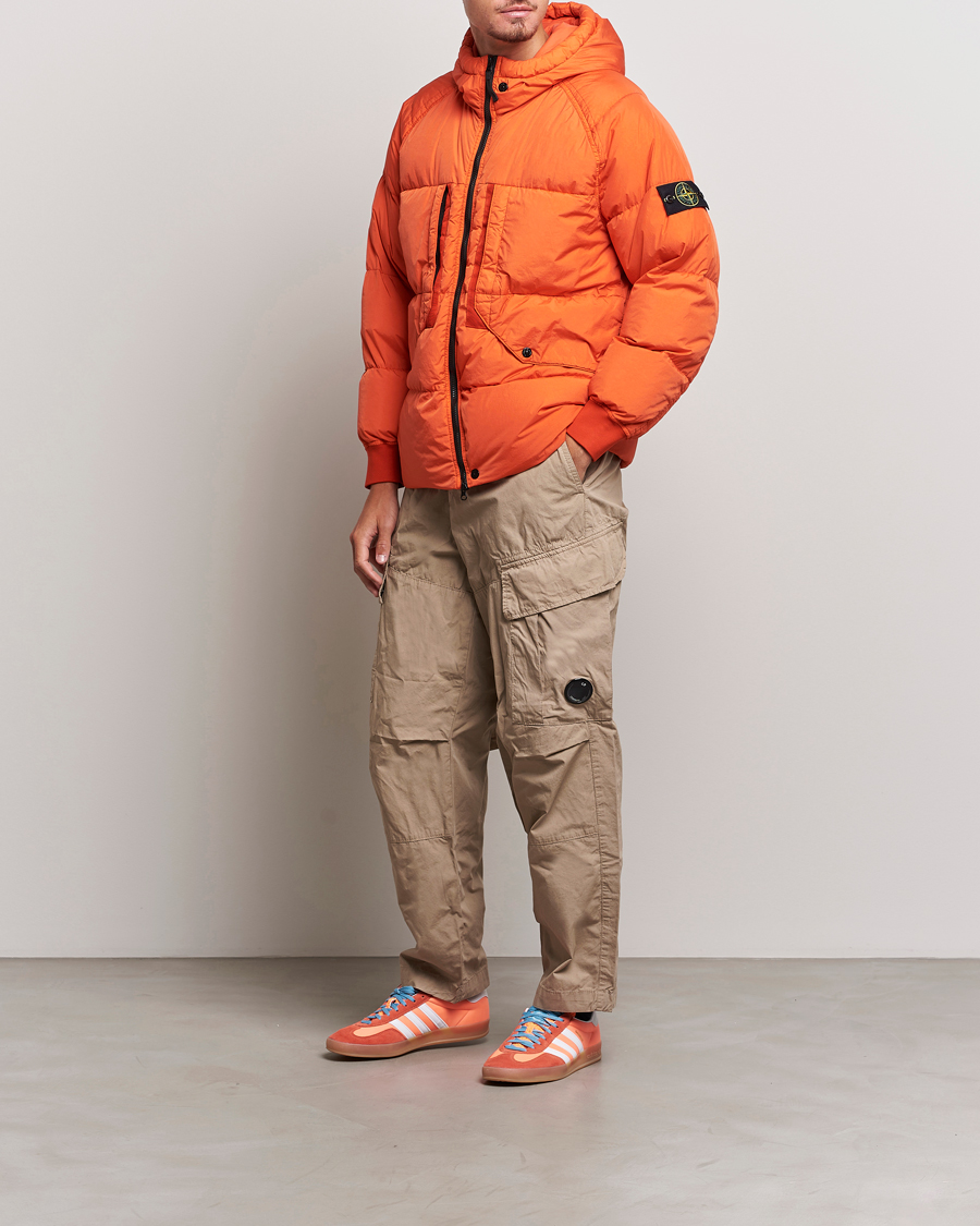 Men | Coats & Jackets | Stone Island | Garment Dyed Recycled Nylon Down Jacket Orange Red