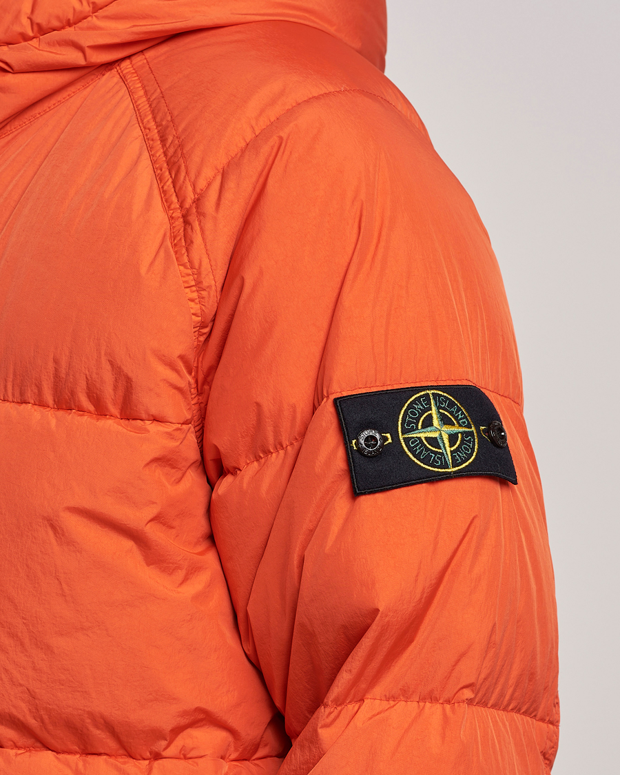 Men | Coats & Jackets | Stone Island | Garment Dyed Recycled Nylon Down Jacket Orange Red