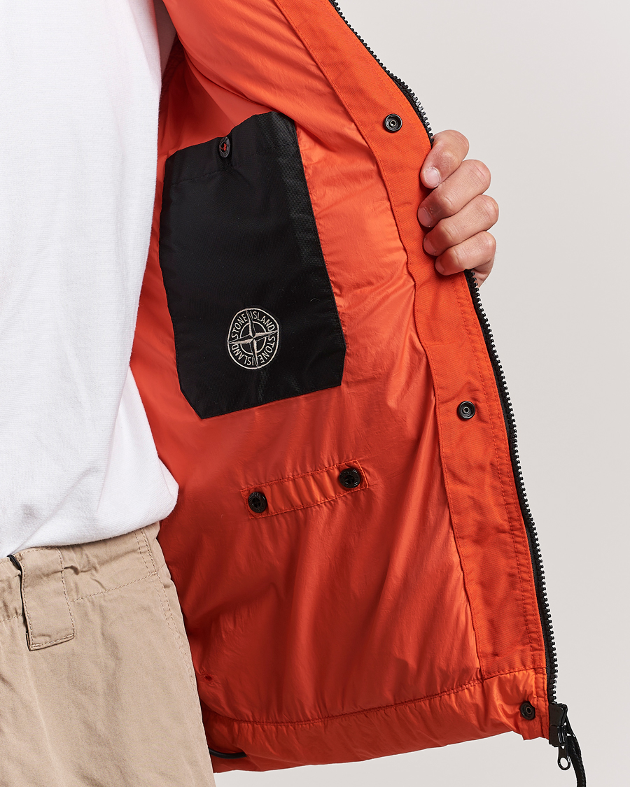 Men | Coats & Jackets | Stone Island | Garment Dyed Recycled Nylon Down Jacket Orange Red