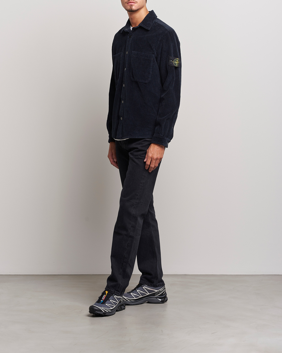Men | Shirts | Stone Island | Garment Dyed Corduroy Overshirt Navy Blue