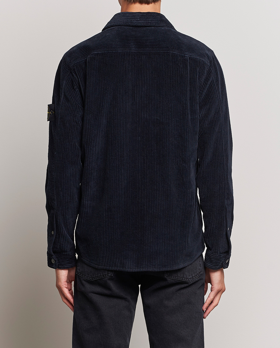 Men | Shirts | Stone Island | Garment Dyed Corduroy Overshirt Navy Blue