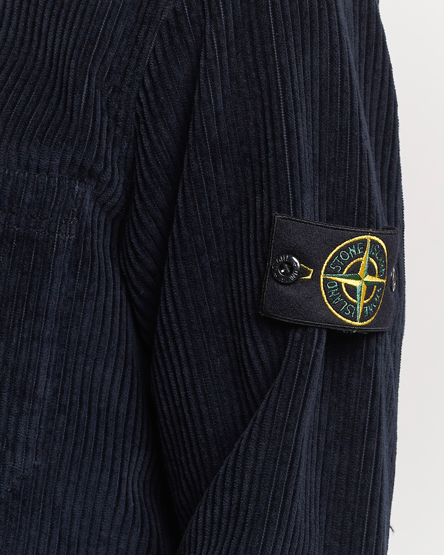 Men | Shirts | Stone Island | Garment Dyed Corduroy Overshirt Navy Blue