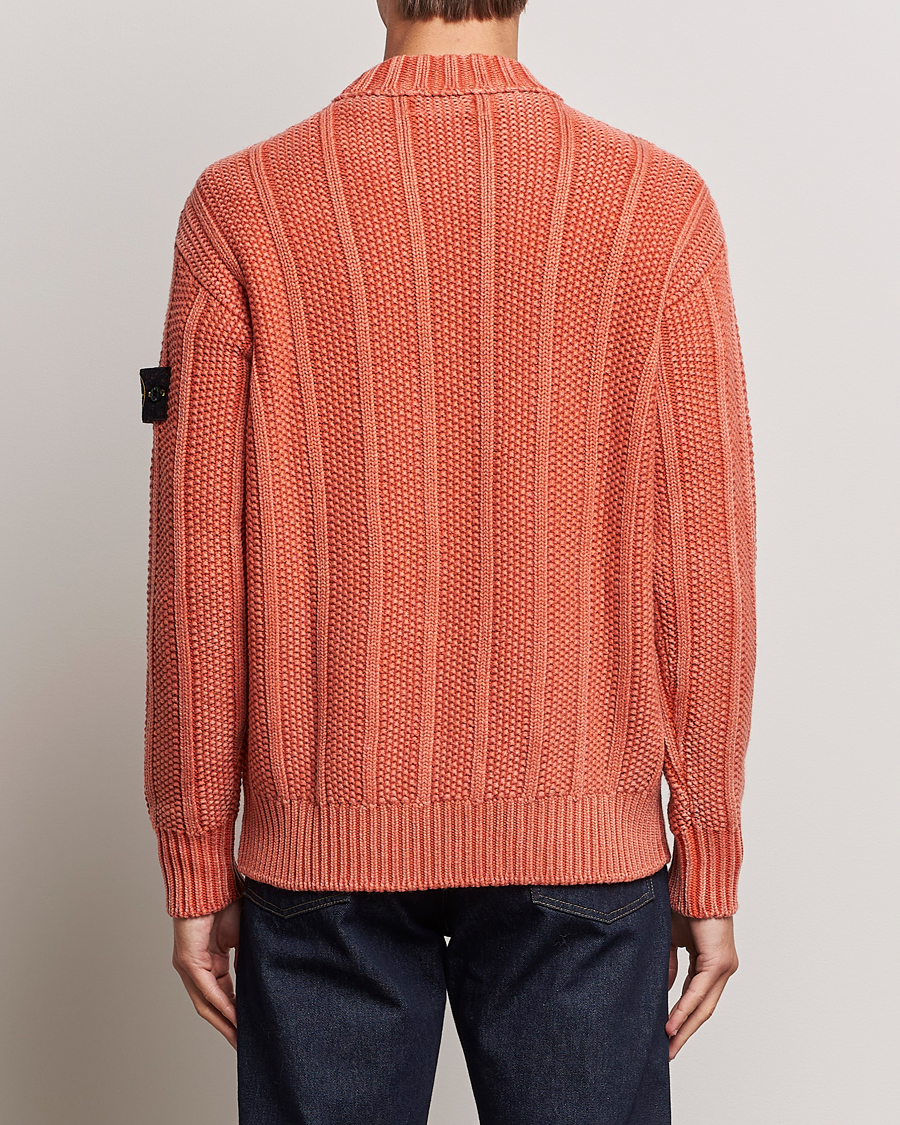 Men | Sweaters & Knitwear | Stone Island | Knitted Wool Crewneck Orange Red