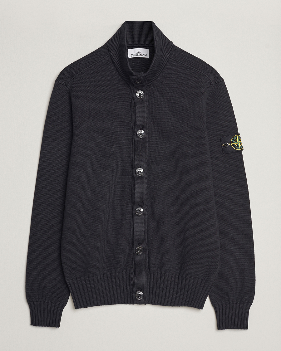 Men | Sweaters & Knitwear | Stone Island | Winter Cotton Cardigan Black