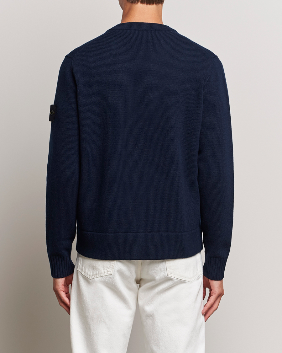 Men | Sweaters & Knitwear | Stone Island | Knitted Geelong Wool Cardigan Navy Blue