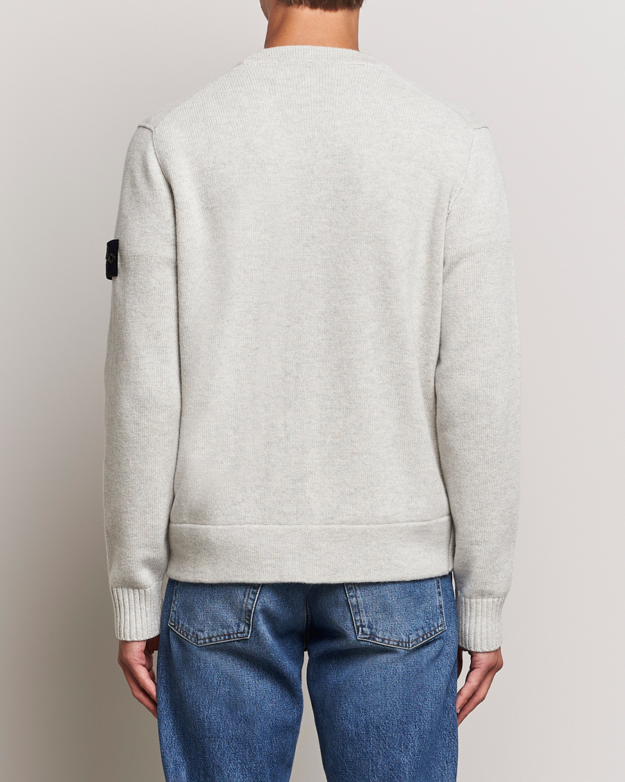Men | Sweaters & Knitwear | Stone Island | Knitted Geelong Wool Cardigan Pearl Grey
