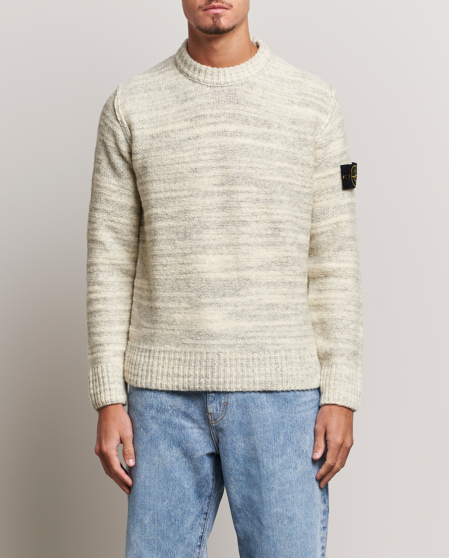 Men | Stone Island | Stone Island | Knitted Wool/Nylon Sweater Plaster