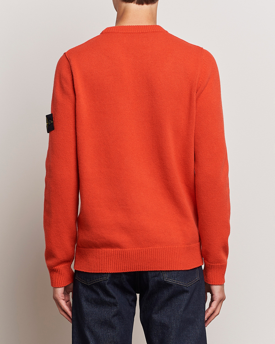 Men | Sweaters & Knitwear | Stone Island | Knitted Lambwool Sweater Orange Red