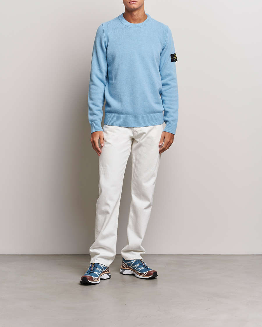 Men | Sweaters & Knitwear | Stone Island | Knitted Lambwool Sweater Sky Blue