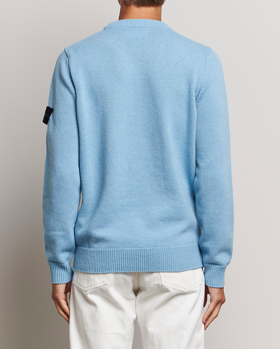 Men | Sweaters & Knitwear | Stone Island | Knitted Lambwool Sweater Sky Blue