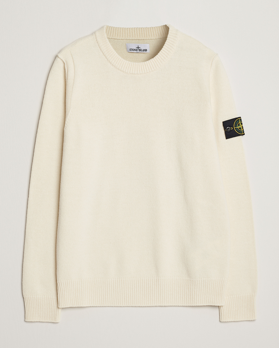 Men | Sweaters & Knitwear | Stone Island | Knitted Lambwool Sweater Natural