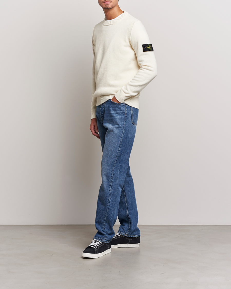 Men | Sweaters & Knitwear | Stone Island | Knitted Lambwool Sweater Natural