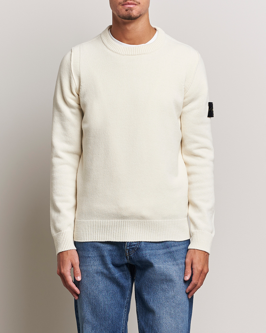 Men | Knitted Jumpers | Stone Island | Knitted Lambwool Sweater Natural