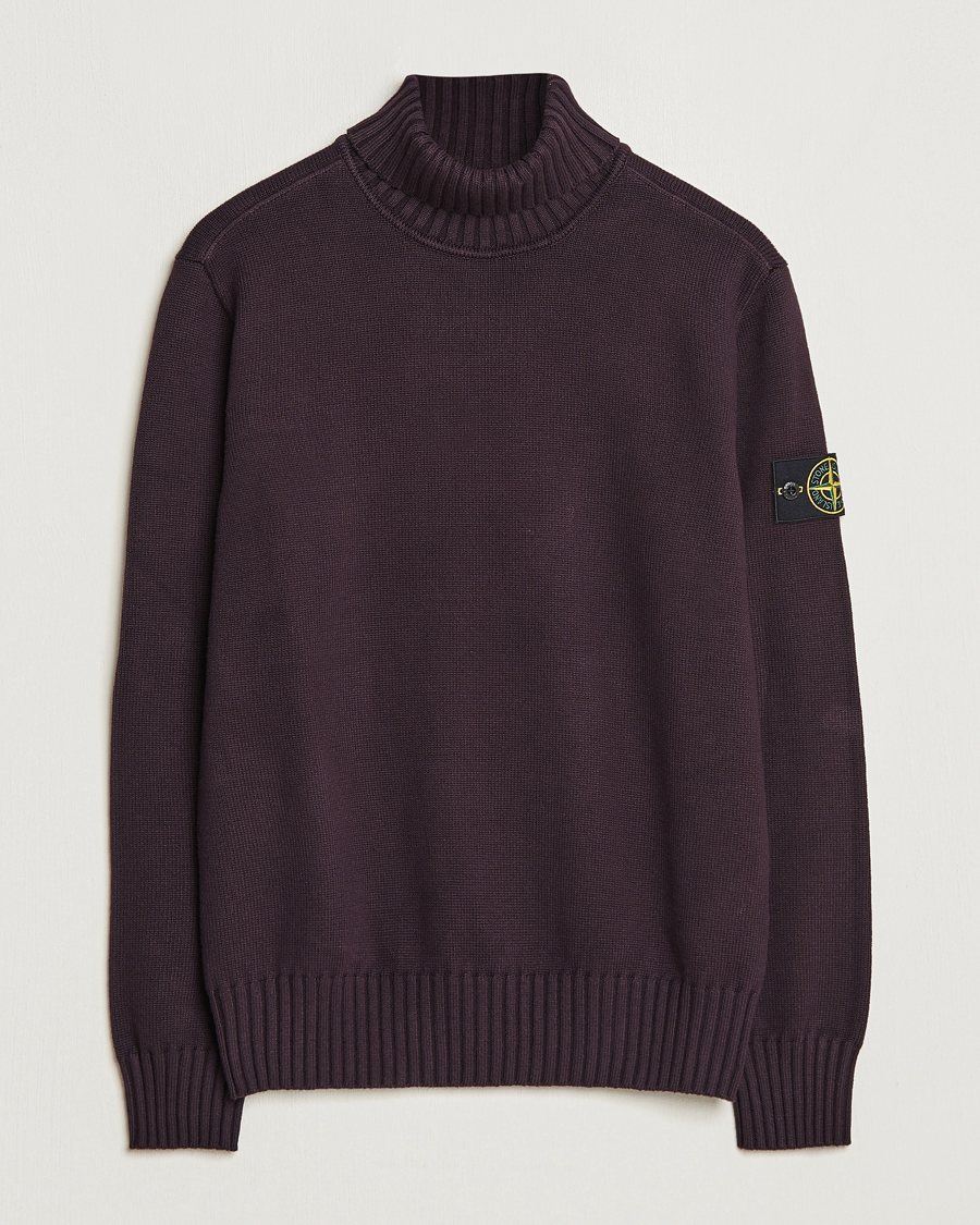 Men | Sweaters & Knitwear | Stone Island | Winter Cotton Polo Dark Burgundy