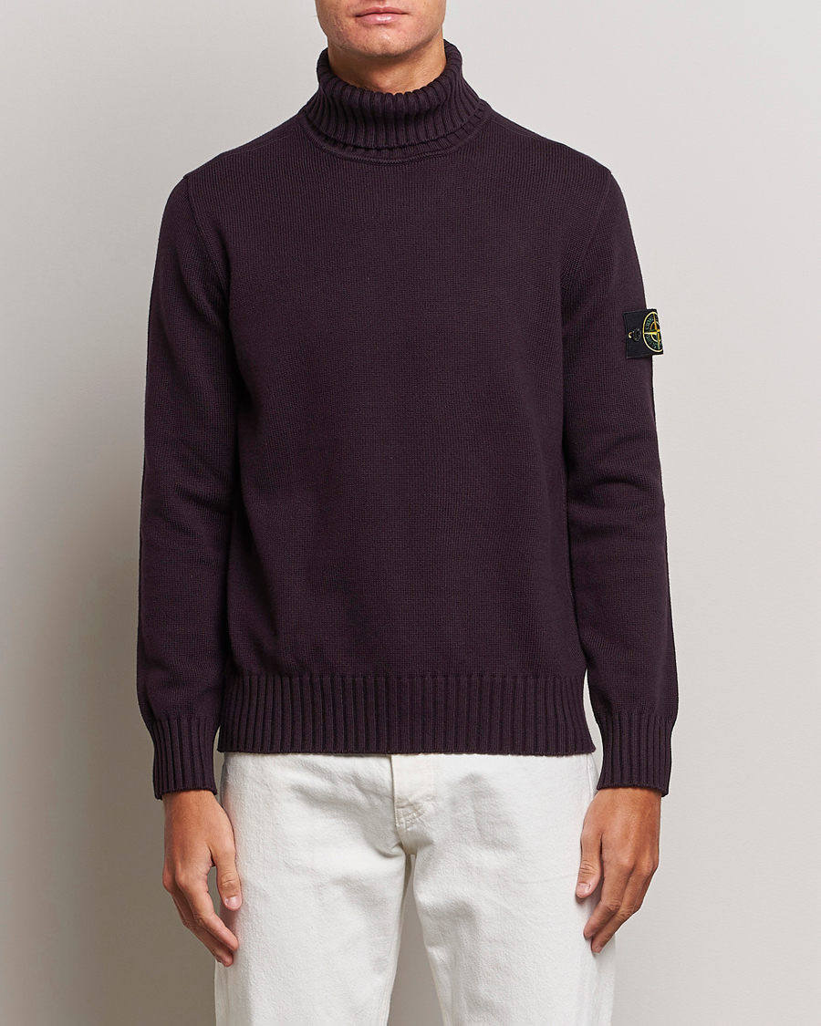 Men | Sweaters & Knitwear | Stone Island | Winter Cotton Polo Dark Burgundy