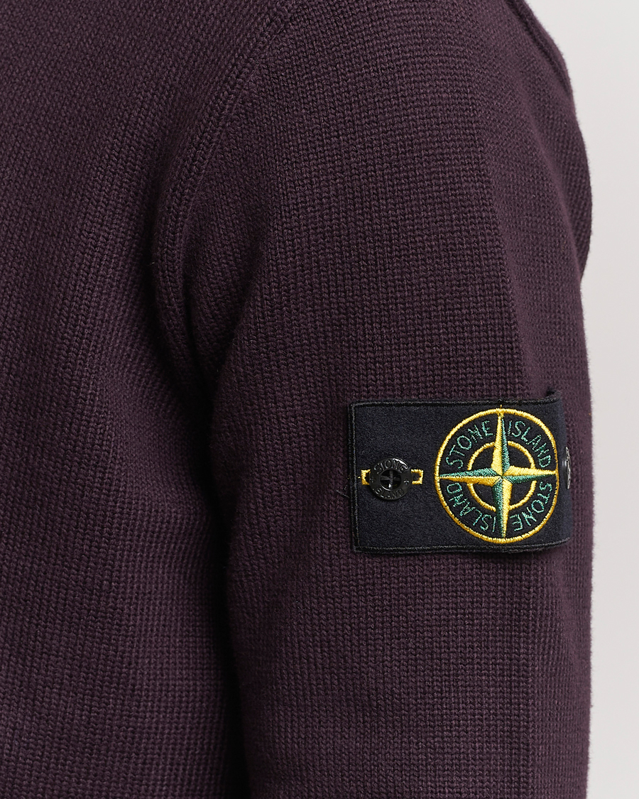 Men | Sweaters & Knitwear | Stone Island | Winter Cotton Polo Dark Burgundy