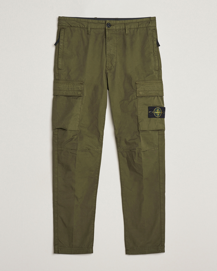 Men | Trousers | Stone Island | Stretch Cotton Gabardine Trousers Olive