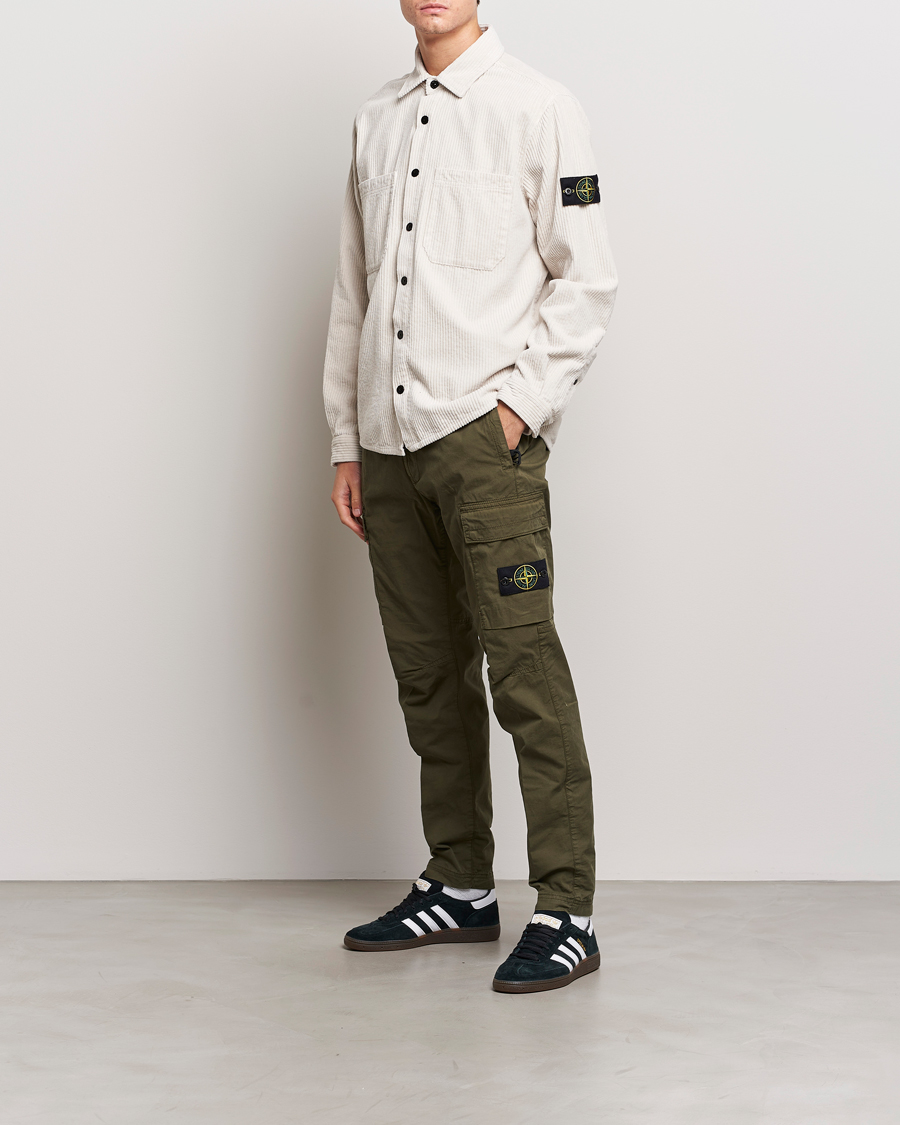 Men | Trousers | Stone Island | Stretch Cotton Gabardine Trousers Olive