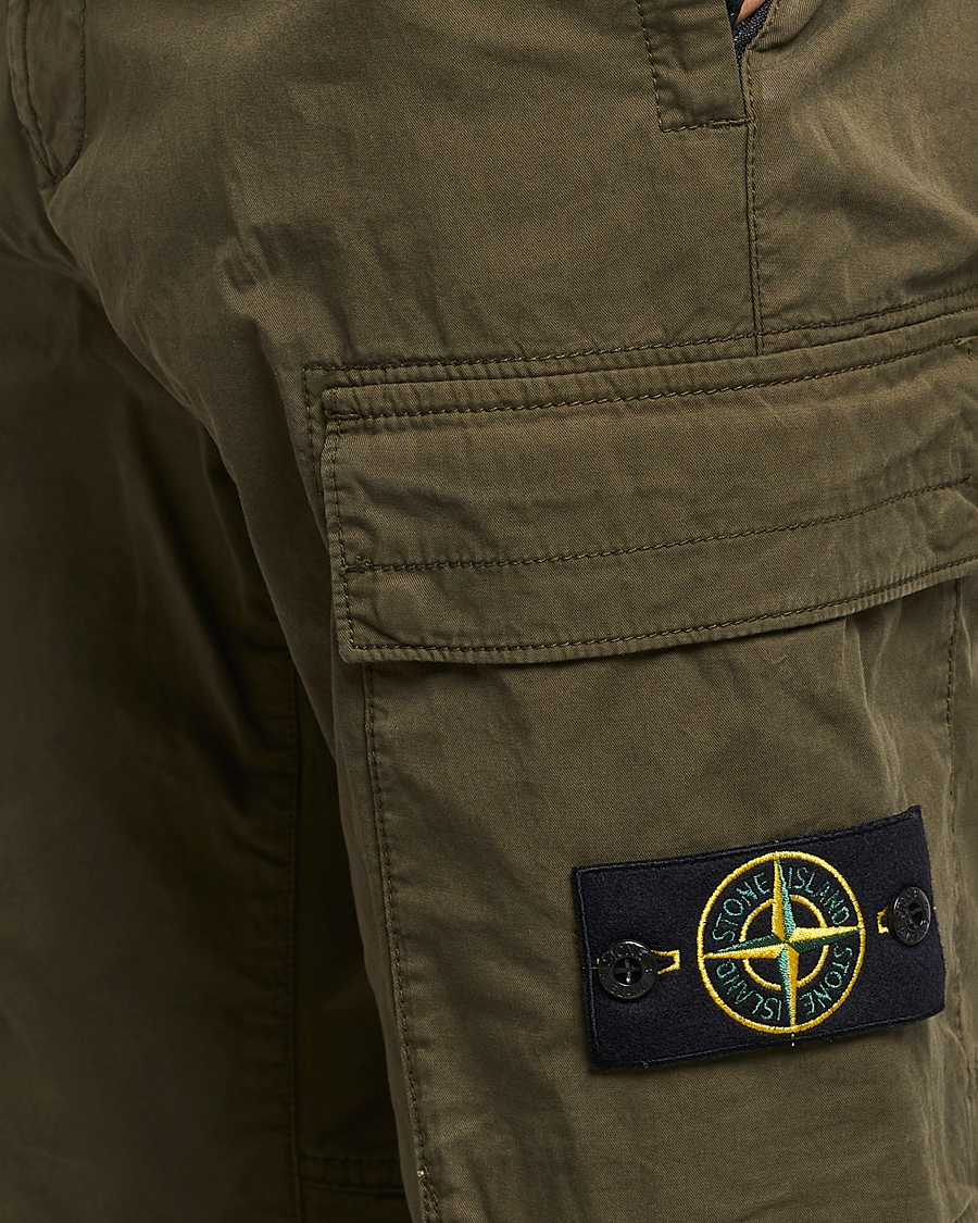 Men | Trousers | Stone Island | Stretch Cotton Gabardine Trousers Olive