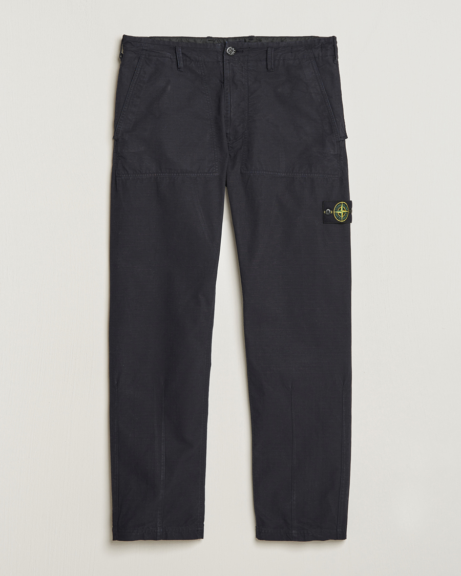 Men | Trousers | Stone Island | Garment Dyed Ripstop Trousers Navy Blue