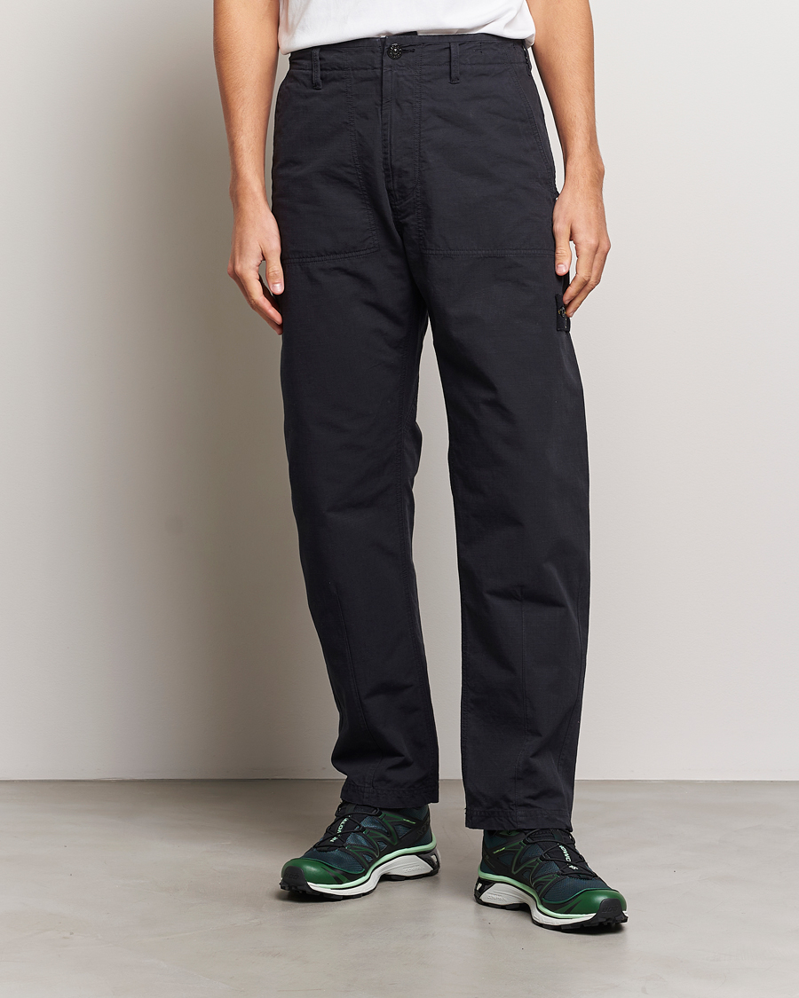 Men | Formal Trousers | Stone Island | Garment Dyed Ripstop Trousers Navy Blue
