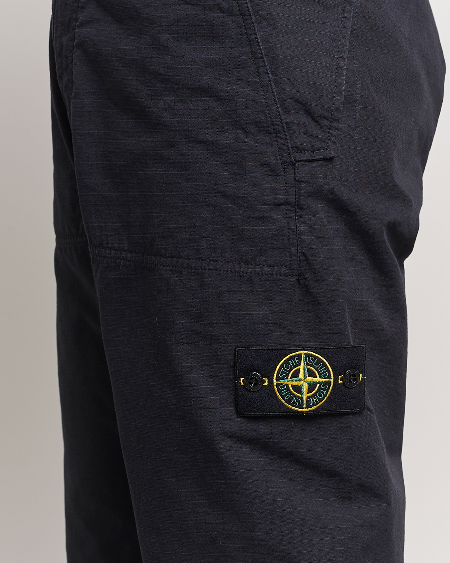 Men | Trousers | Stone Island | Garment Dyed Ripstop Trousers Navy Blue